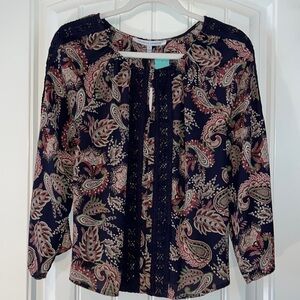 Collective concepts Boho cottagecore pretty crochet detail blouse size small NWT